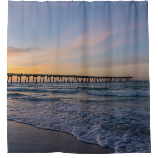 Pensacola Pier Rive Sunrise Douche Rideau (Devant)