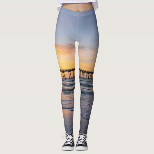 Pensacola Pier Shoreline Sunrise Leggings (Voorkant)