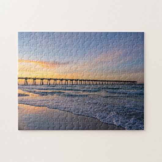 Pensacola Pier Shoreline Sunrise puzzel (Horizontaal)