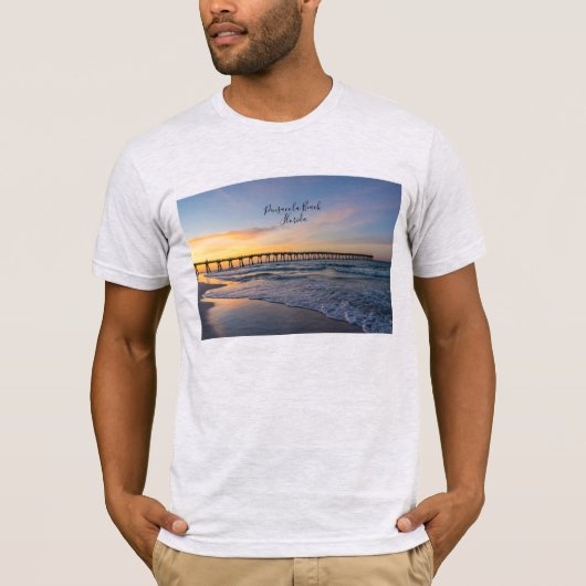 Pensacola Pier Shoreline Sunrise T-shirt (Voorkant)