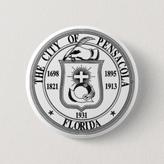 Pensacola Seal Ronde Button 5,7 Cm (Voorkant)