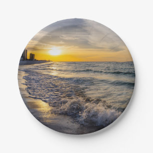 Pensacola Splashing Waves Sunrise Papier Borden Papieren Bordje