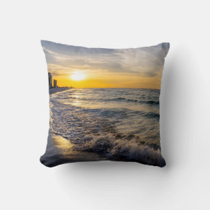 Pensacola Splashing Waves Sunrise Pillow Kussen