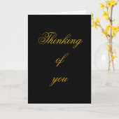 Pensant à vous, au noir et à la carte élégante (Fleur jaune)