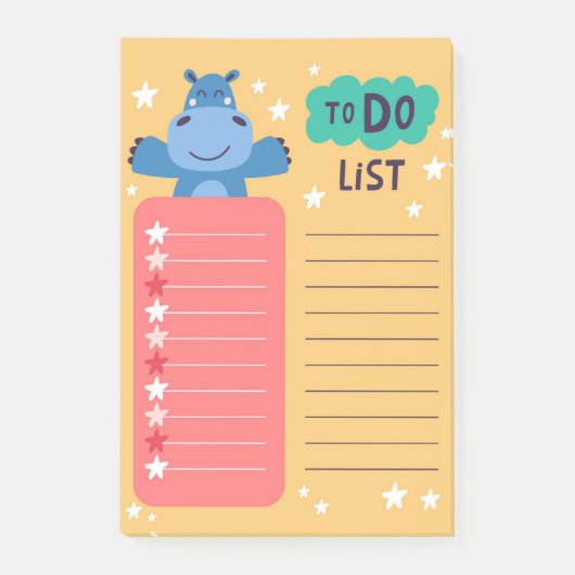 Pense-Bête Post-It Hippopotame (Devant)