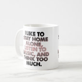 Pense Trop Amusant Introvertir Mug Citations Dit (Devant gauche)