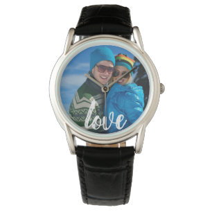 Pensed Love Typografie Personalized Photo Watch Horloge