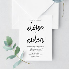 Penseded Names Modern Wedding Invitation BNM Bedankkaart