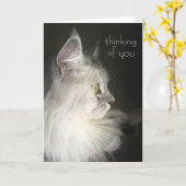 Pensée à vous carte comportant le chat sibérien (Fleur jaune)