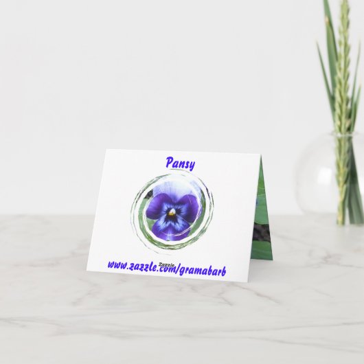 Pensée à vous carte de note (Dos)