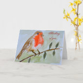 Pensée à vous carte de Robin (Fleur jaune)