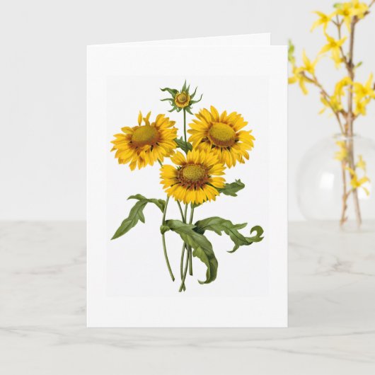 Pensée à vous carte de voeux (Fleur jaune)