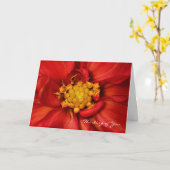 Pensée à vous carte de voeux orange de dahlia (Fleur jaune)