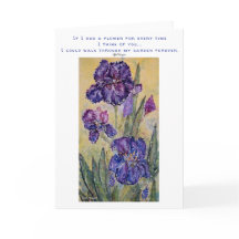 Pensée à vous carte florale d'art d'aquarelle