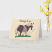 Pensée à vous cartes de voeux de cheval (Fleur jaune)