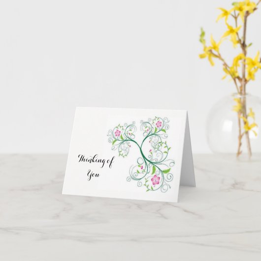 Pensée à vous note de carte postale (Fleur jaune)