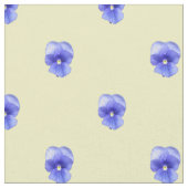 Pensée bleue sur jaune - Tissu (Fermer)
