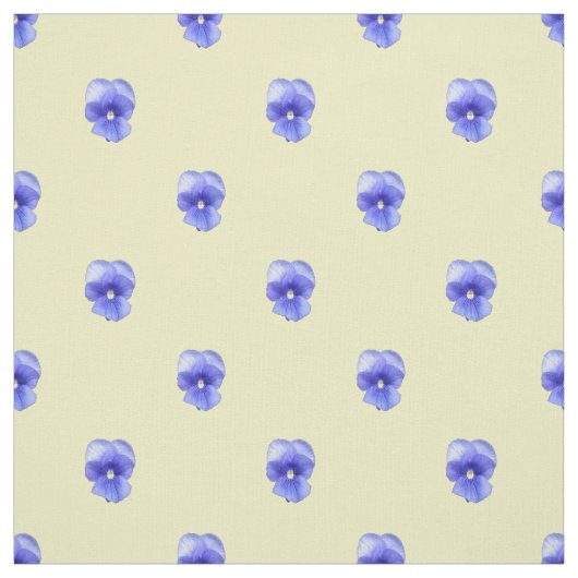 Pensée bleue sur jaune - Tissu (Échantillon)