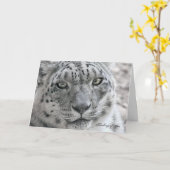 Pensée drôle de vous carte faim Snow Leopard (Fleur jaune)