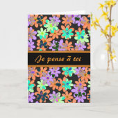 Pensée française à vous carte de fleur avec le (Fleur jaune)