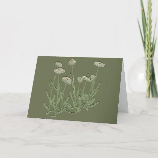 Pensée pour vous  Carte de vœux Green Daisy (Devant)