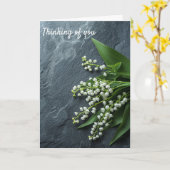 Pensée pour Vous - Muguet Carte de Condoléances (Fleur jaune)