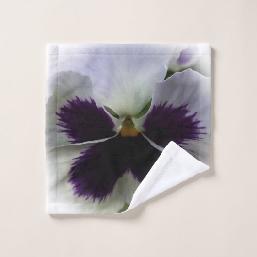 Pensée pourpre et blanche (Gant de toilette)