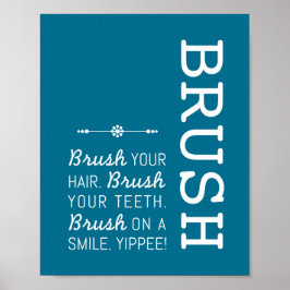 penseel | Bathroom Rules Poster Art Print 8x10