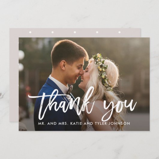 Penseel Charm Weddenschap Hartelijk dank Bedankkaart (Voorkant / Achterkant)