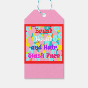 Penseel De tanden van het haaruiteinde voelen leuk Cadeaulabel