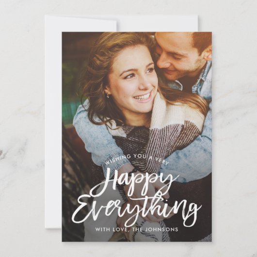 Penseel EDITABLE COLOR Holiday Photo Card Feestdagenkaart (Voorkant)