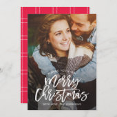 Penseel EDITABLE COLOR Holiday Photo Card Feestdagenkaart (Voorkant / Achterkant)