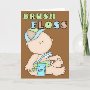 Penseel Floss Baby Boy Wenskaart Kaart