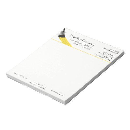 Penseel Geel penseel van het bedrijf van de schild Notitieblok (Gedraaid)