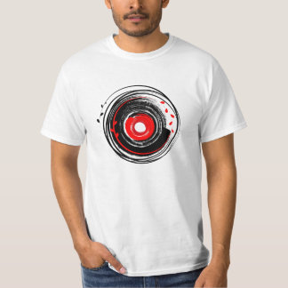 Penseel gekleurde vinylrecord retrunge t-shirt