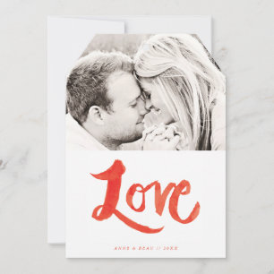 Penseel-geschilde Valentijnsdag-fotokaart Feestdagenkaart