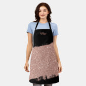 Penseel Glitter Roos Gold Black - Aangepast Schort (Gedragen)