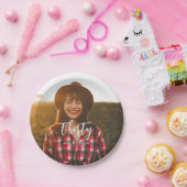 Penseel met aangepaste foto's op feestdag papieren bordje (Feest)