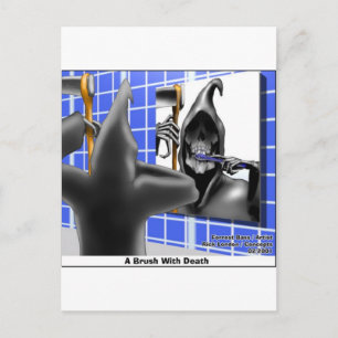 Penseel met dood Funny Halloween Cartoon Gifts Briefkaart