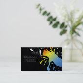 Penseel met handvlekken met gekleurde verf visitekaartje (Staand voorkant)