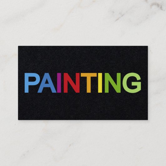 Penseel met handvlekken met gekleurde verf visitekaartje (Achterkant)