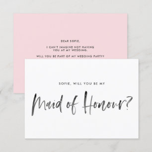 Penseel met roze zal je zijn als mijn vriend van e kaart