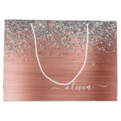 Penseel metalen Roos Gold Silver Glitter Monogram Groot Cadeauzakje (Achterkant)