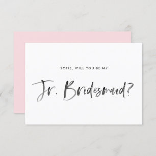 Penseel roze laat je mijn Jr Bridesmaid zijn Kaart