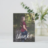 Penseel Script Bedankt Briefkaart / Wit (Staand voorkant)