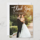 Penseel-Script-bride-bruideweddenfoto Bedankkaart (Voorkant)