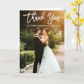 Penseel script bruiloft foto Gevouwen bedankt Kaart (Gele Bloem)