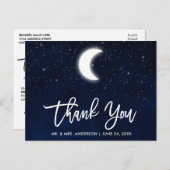 Penseel Script Celestial Wedding Dank u Briefkaart (Voorkant / Achterkant)