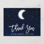 Penseel Script Celestial Wedding Dank u Briefkaart (Voorkant)