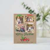 Penseel Script Craft Tape-kerstboomwagen Briefkaart (Staand voorkant)